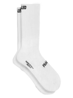 PEdALED Element Cycling Socks White Size M - Wicking Performance Breathable Bike